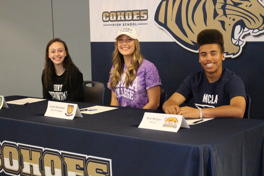 Cohoes athletes signing letters