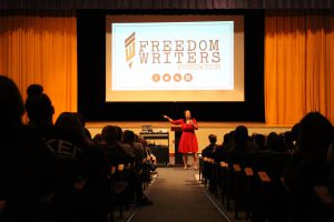 Erin Gruwell speaks at Cohoes High School