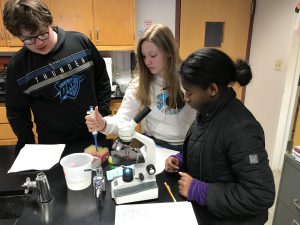 Students studying effects of vaping