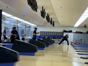 Boys bowling team during a match