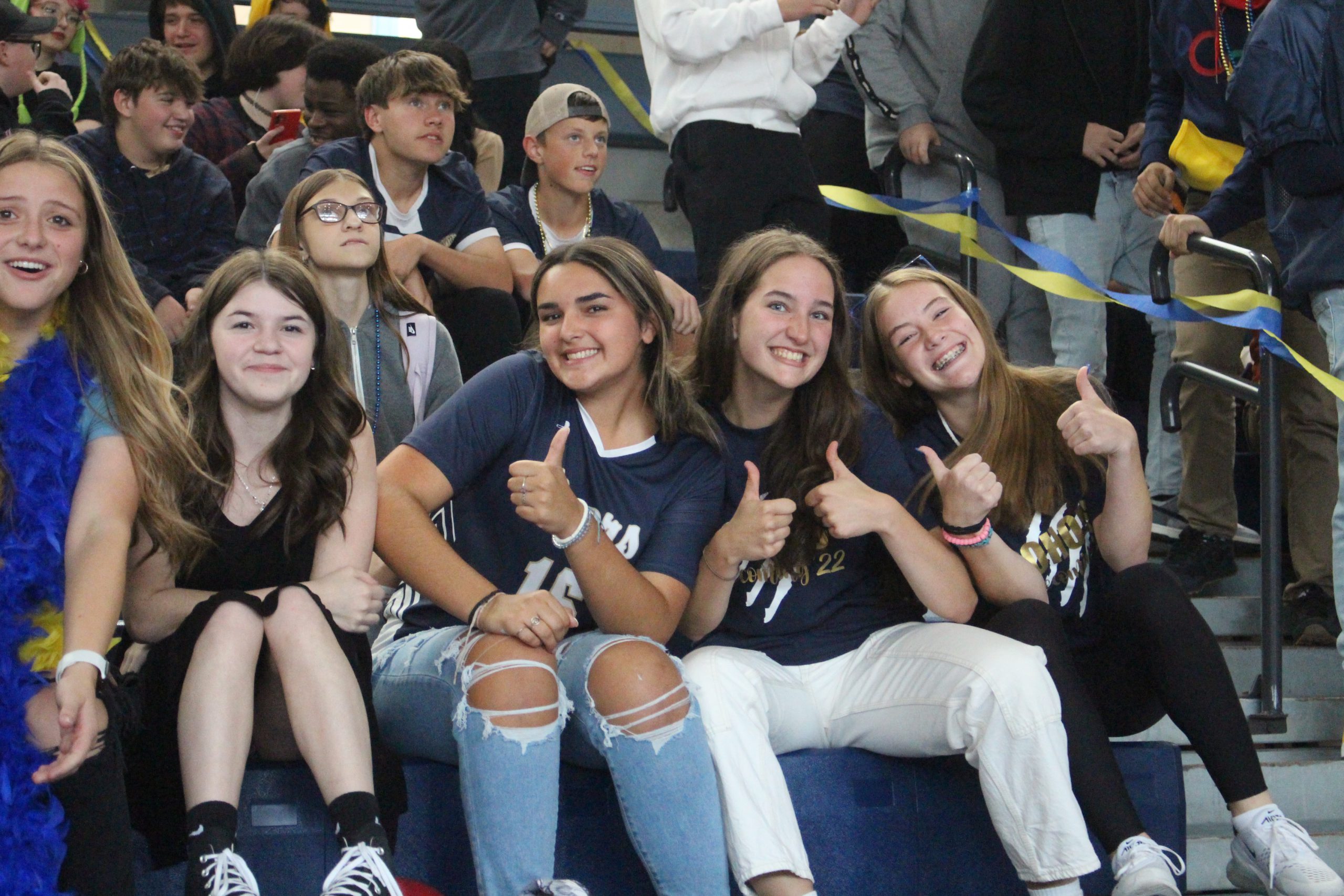 Students at a pep rally