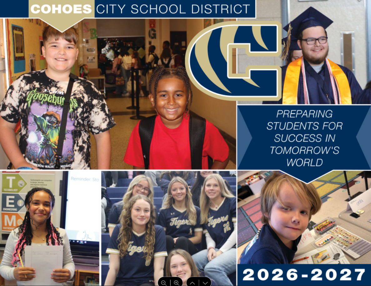 Front of the new calendar. Featuring many students smiling