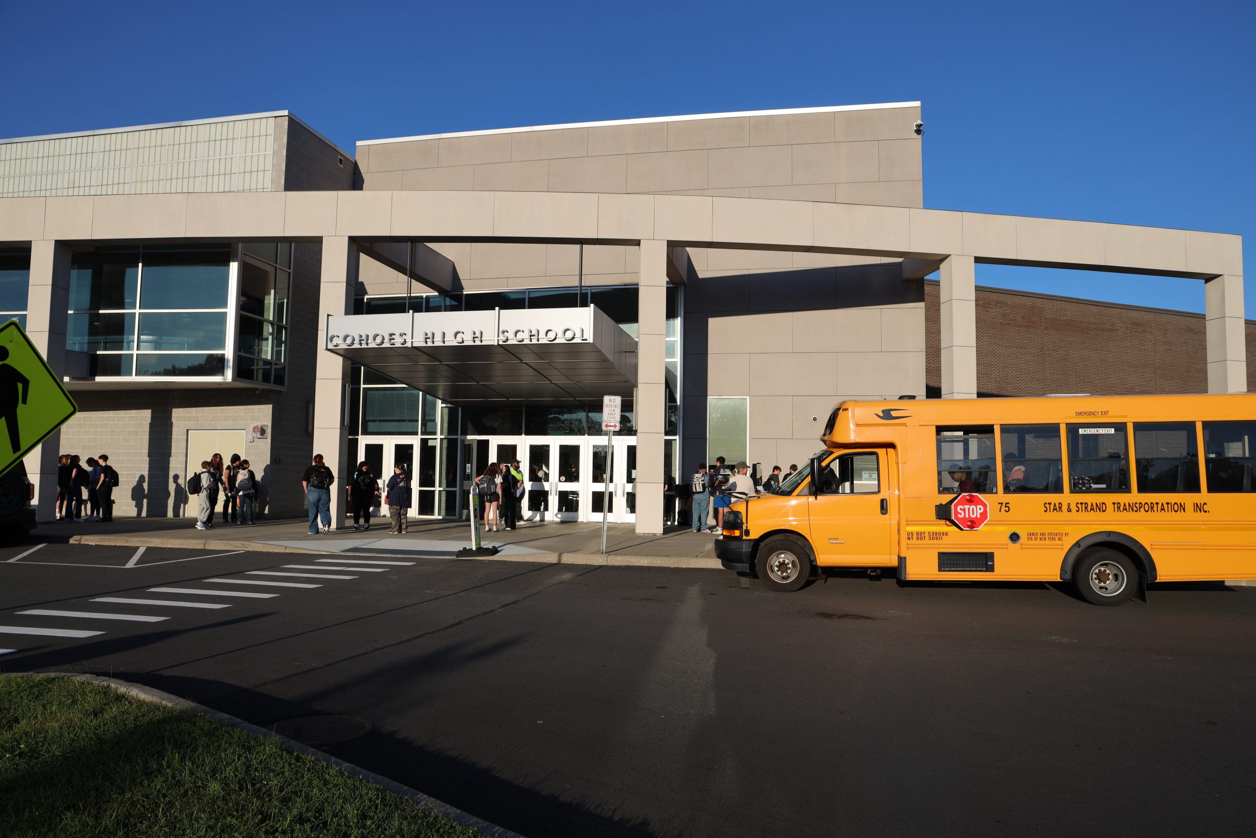 exterior of Cohoes High School entrance